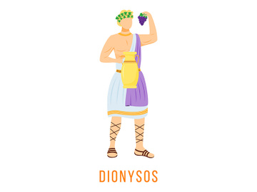 Dionysos flat vector illustration preview picture