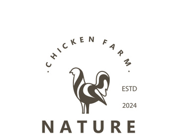 Chicken Farm logo design, animal icon for groceries, butcher shop, farmer market livestock template preview picture