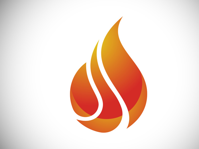Fire Flame Logo design vector template. Elegant Bonfire Logotype Fire Logo concept icon.