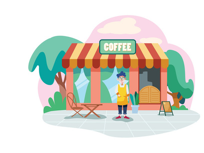 M144_Coffee Shop Illustrations