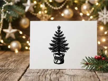 Decorative Christmas Tree in a Gift Box for Holiday Celebration