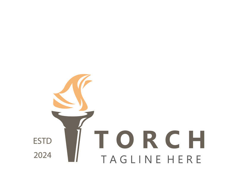 Torch logo Graphic, Olympics flame Modern Design Element simple minimalist