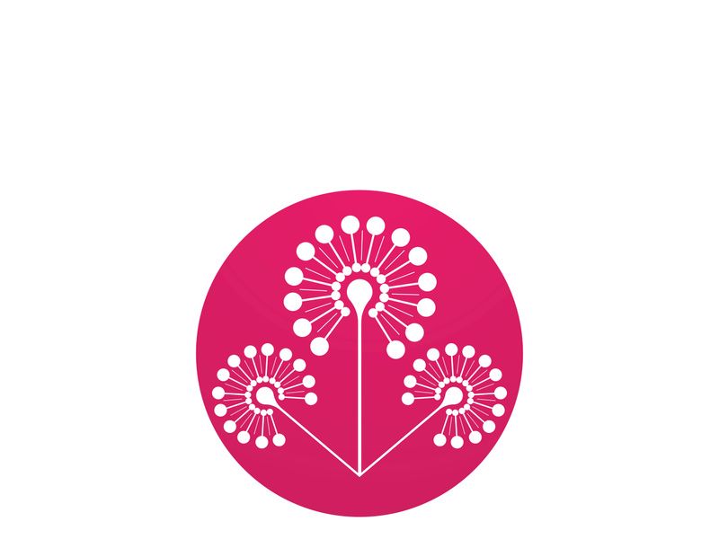Dandelion flower logo vector