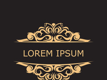 Gold luxury floral vintage monogram decorative logo template