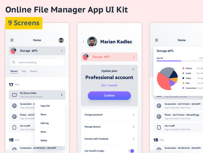 Online File Manager App UI Kit