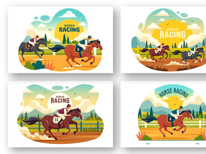 9 Horse Racing Illustration