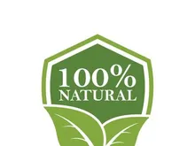 100% Natural and organic product badge vector green icon