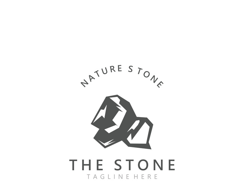 Stone logo template design simple elegant product brand natural element