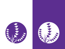 Fresh lavender flower logo vector flat design