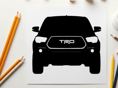 Black silhouette of a toyota trd vehicle
