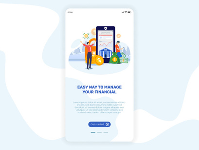 Financial onboarding mobile app illustration concept
