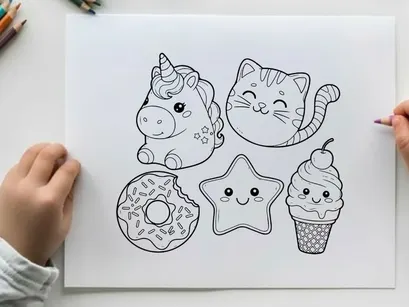 Cute food dessert animals vector illustration flat design