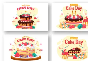 12 National Cake Day Illustration