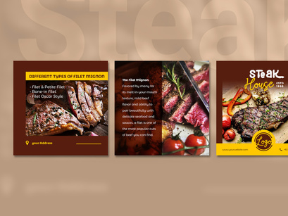 Steak Social Media Post - brown color theme