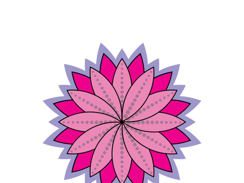 Traditional Asian colorful floral pattern Stained glass mosaic logo tile design inspiration