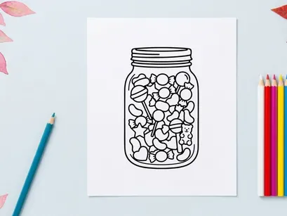Frasco de vidrio lleno de malvaviscos coloridos sobre fondo blanco. Dulces confiterías en un recipiente transparente para estilismo de alimentos y fotografía de productos...