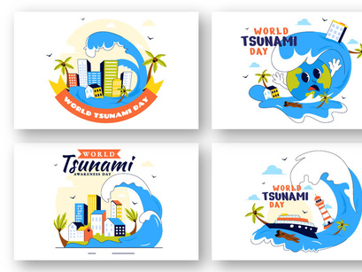 10 World Tsunami Awareness Day Illustration