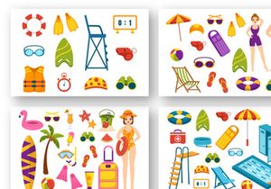 20 Swimming Pool Vector Illustration