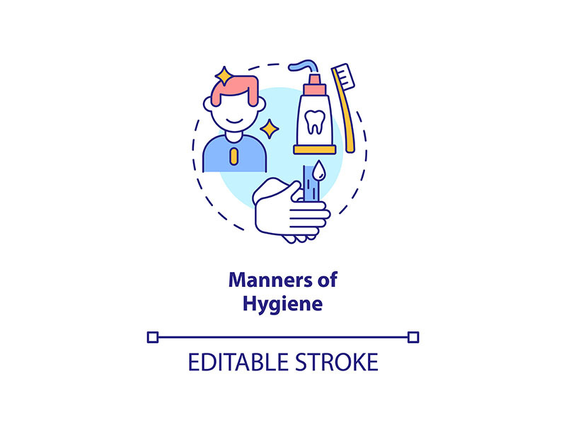 Manners of hygiene concept icon