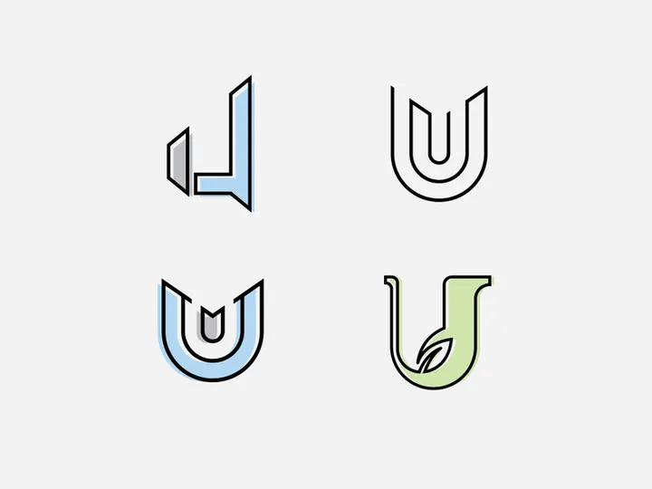 U letter logo alphabet design icon for company