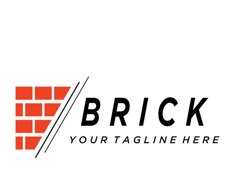 creative brick logo designs for buildings, architectural buildings, civil engineering, building materials shops