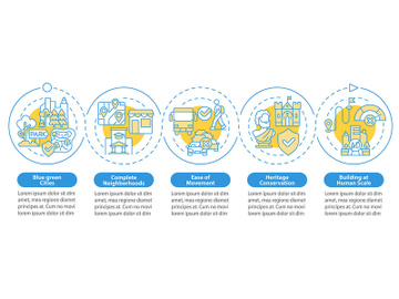 Urban design principles blue circle infographic template preview picture