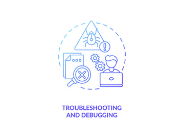 Troubleshooting and debugging concept icon preview picture