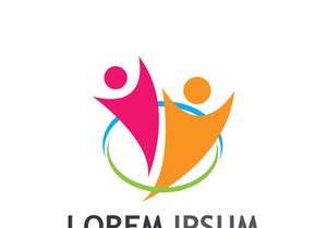 Community of people logo design with creative idea.