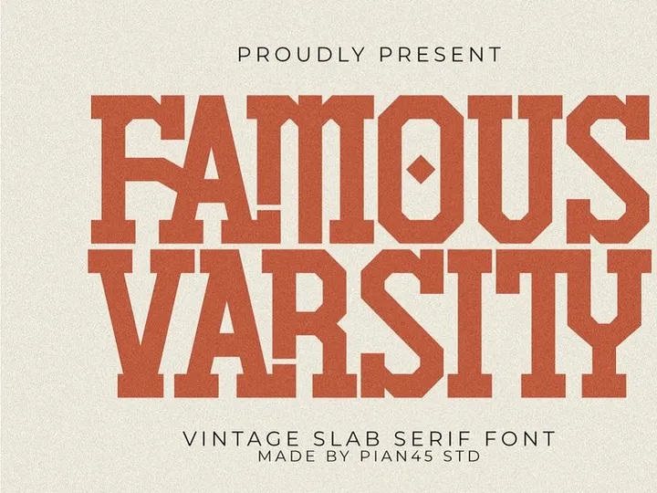Famous Varsity - Vintage Slab Serif