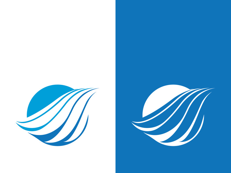 Wave beach vector illustration design logo