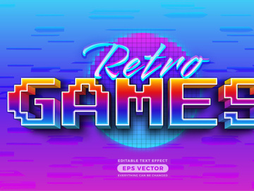Retro Game Text Effect Style with vibrant theme realistic neon light concept for trendy flyer, social media, poster and banner template promotion preview picture
