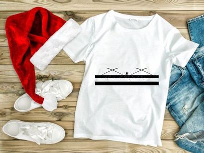 A person standing on a bridge with crisscrossing cables in a cityscape at dusk