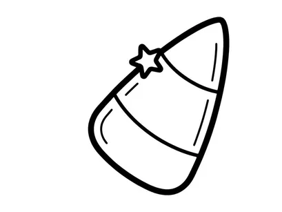 Candy corn doodle icon. Hand drawn Halloween candy illustration for seasonal design.