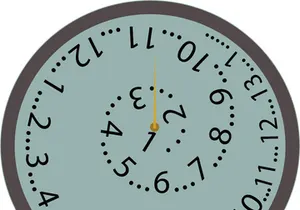 Clock design showing continous time