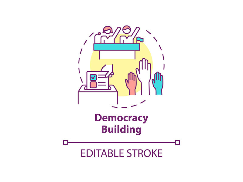 Democracy building concept icon