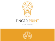 simple flat fingerprint logo,for security,identification,badge,emblem,business card,digital,vector