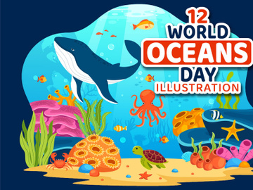 12 World Oceans Day Illustration preview picture