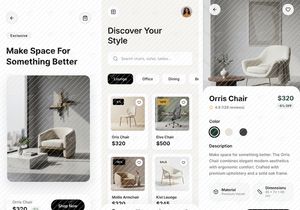 Modern Furniture App UI/UX Design – Minimal & Premium Mobile Exp