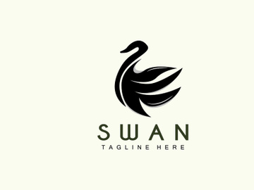 Swan Logo, Bird Animal Design, Duck Logo, Product Brand Label Vector preview picture