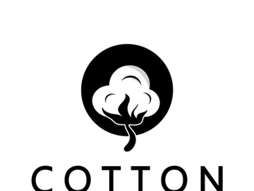 Soft natural organic cotton flower plant logo for cotton plantations, industries,business,textile,clothing and beauty,vector preview picture