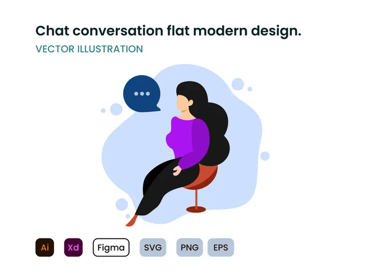 Chat conversation flat modern design.