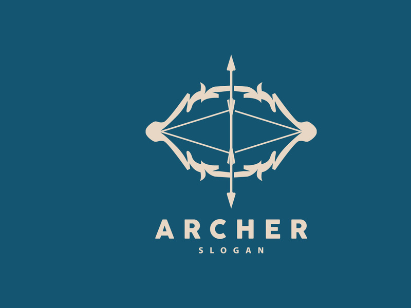 Archer Logo, Archery Arrow Vector, Elegant Simple Minimalist Design