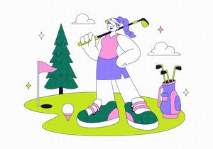 10 Golf Sport Vector Illustration
