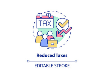 Reduced taxes concept icon preview picture