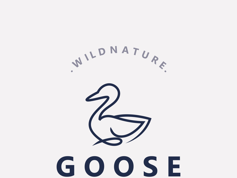 Animal Goose bird nature logo with modern style inspiration. premium design