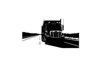 Silhouette of a semi truck driving on a highway preview picture