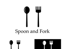 Creative spoon and fork logo.