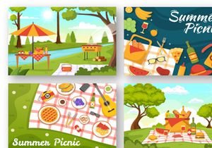 15 Summer Holiday Picnic Illustration