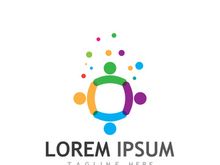 Community of people logo design with creative idea.