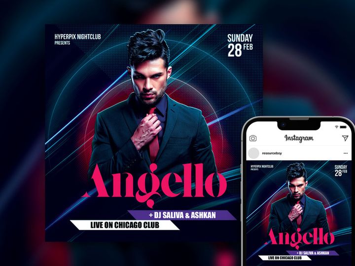 Free Gorgeous Stylish DJ Party Instagram Post Template